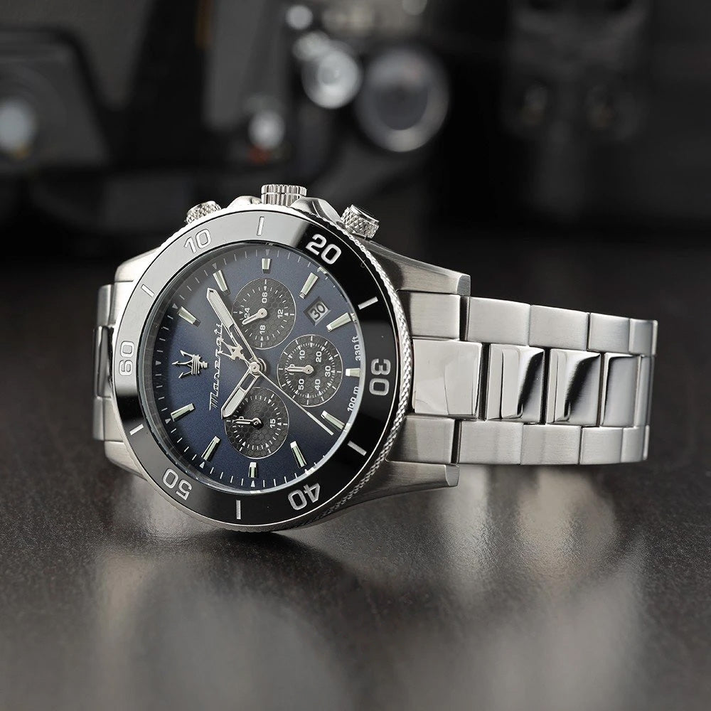 Maserati Competizione 43mm Blue Dial Stainless Steel Strap Watch-PEROZ Accessories