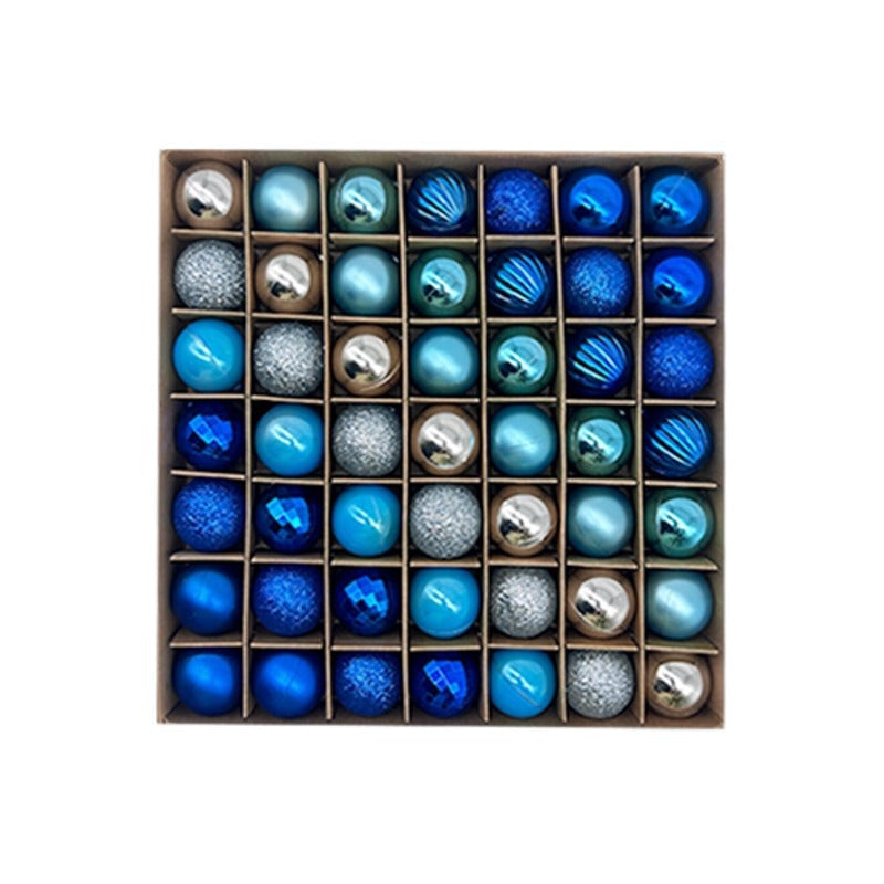 49-Piece Christmas Ornament Set - 3cm Blue, Silver Baubles for Christmas Tree Decoration-Occasions > Christmas > Christmas Decorations-PEROZ Accessories