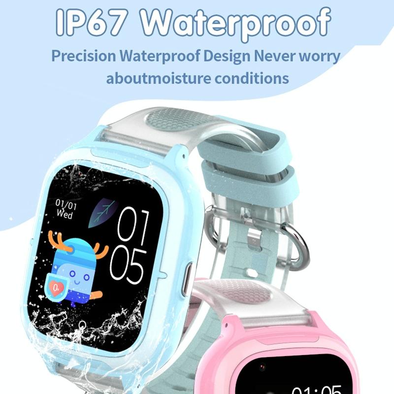 4G Kids Smart Phone Positioning Watch Ip67 Waterproof / Video / Voice Calling - Black-Smart Watches-PEROZ Accessories