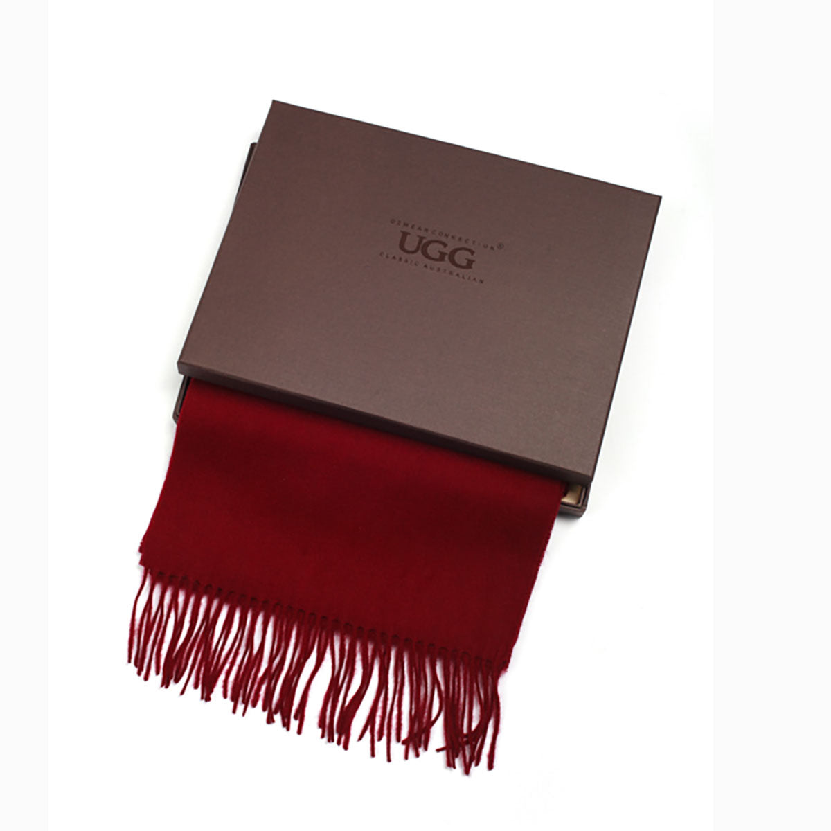 Ugg 100% Wool Scarf Red-Scarves-PEROZ Accessories