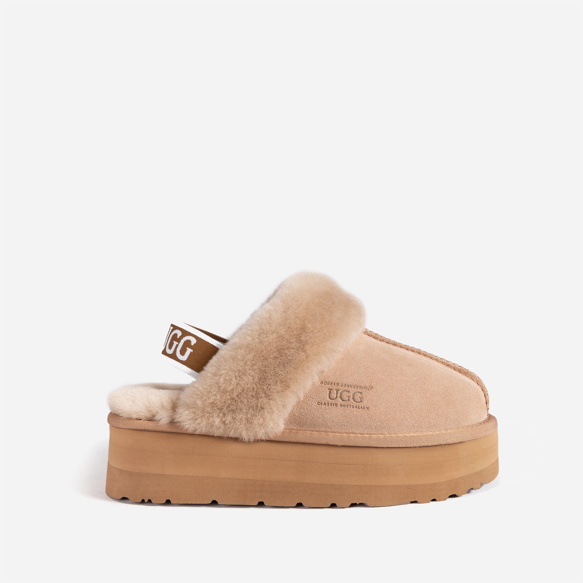 Ugg High Platform Slipper (Elastic Backstrap) (5cm)-LADIES UGG-PEROZ Accessories