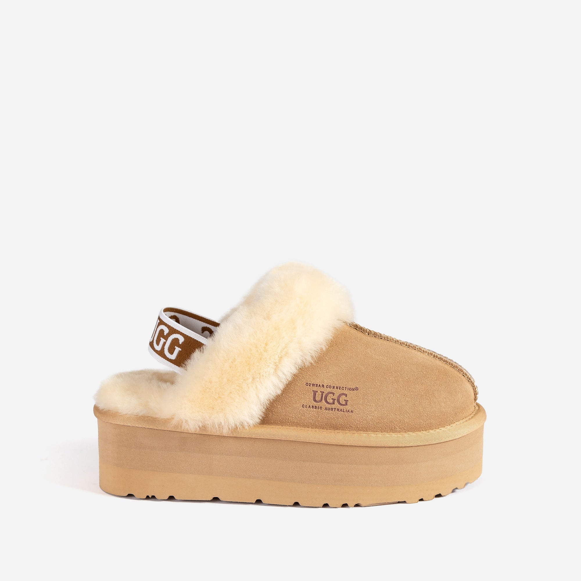 Ugg High Platform Slipper (Elastic Backstrap) (5cm)-LADIES UGG-PEROZ Accessories