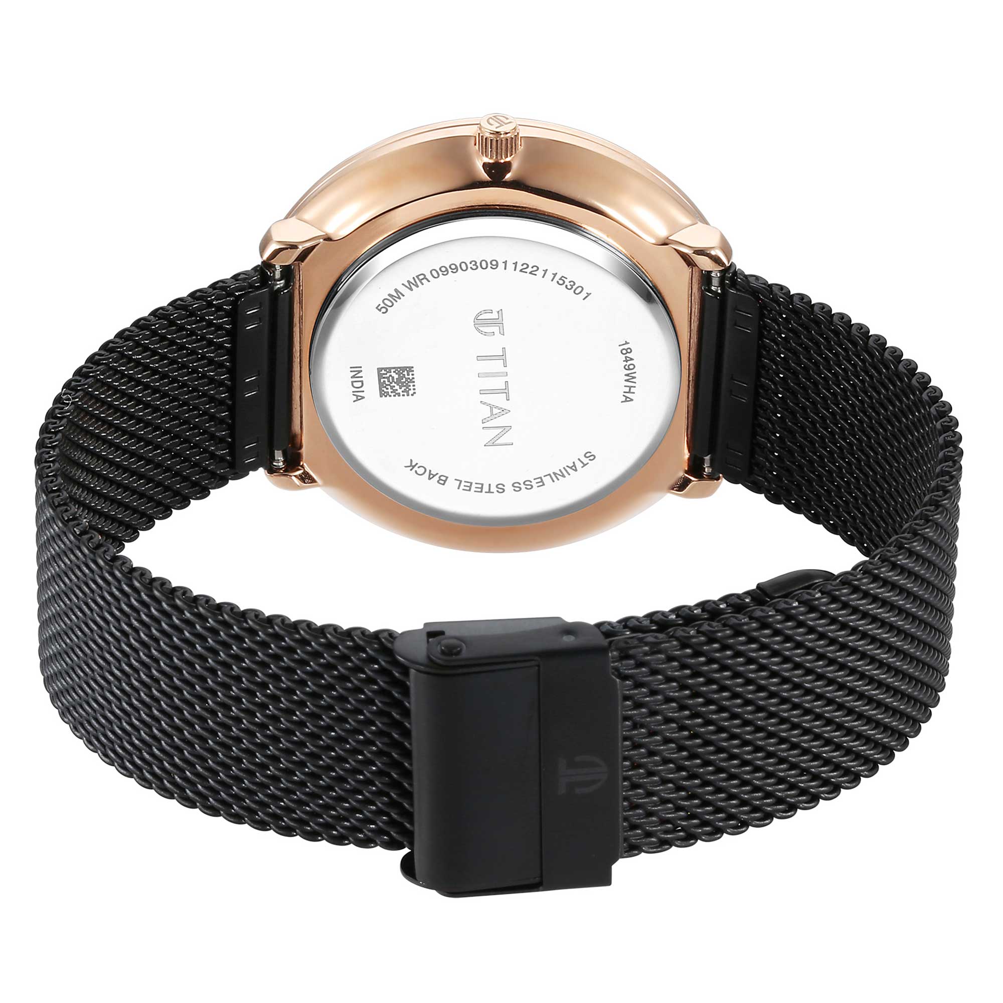 Titan Noir Black Dial Analogue Stainless Steel Strap watch for Men-PEROZ Accessories