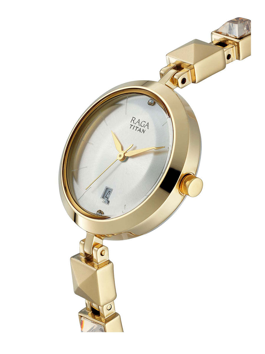 Titan Raga Viva Analogue Silver Dial Metal Strap Women Watch-PEROZ Accessories