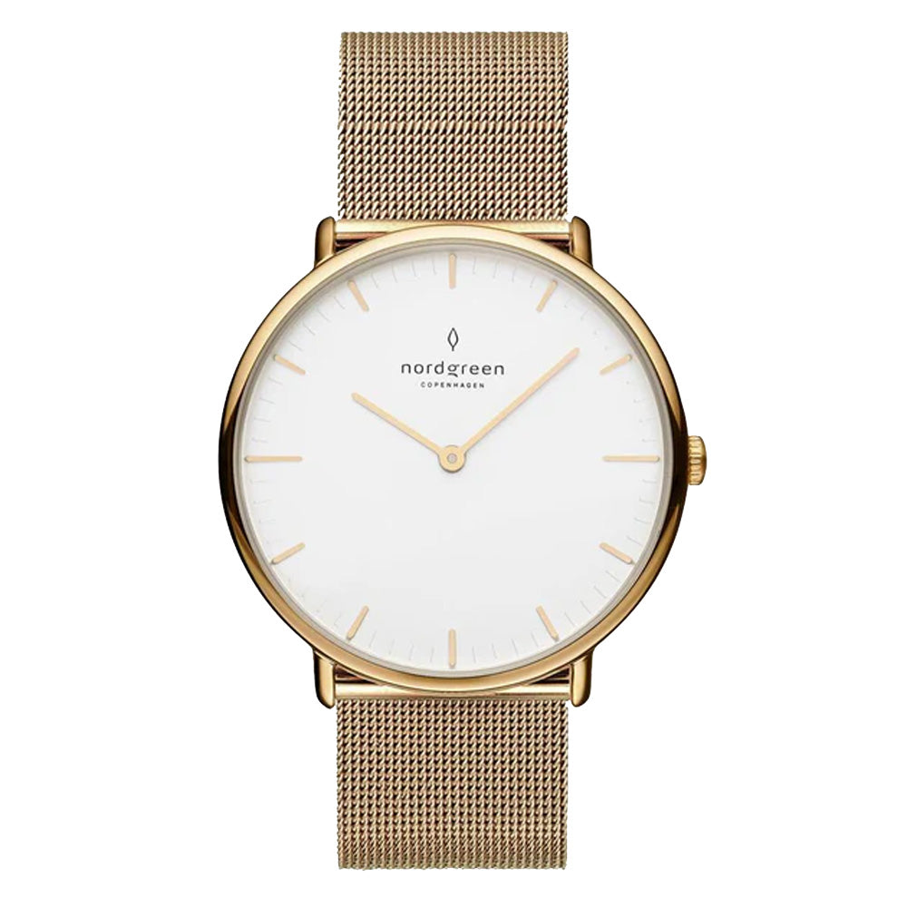 Nordgreen Native 36mm Gold Mesh Strap Watch-PEROZ Accessories