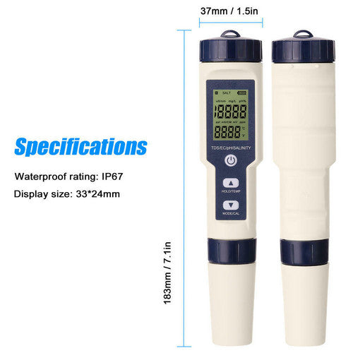 5 in 1 PH Meter Water Quality Monitor Tester Pen and one Bestway Surface Skimmer-Home & Garden > Pool & Accessories > Pool Sweeps & Vacuums-PEROZ Accessories