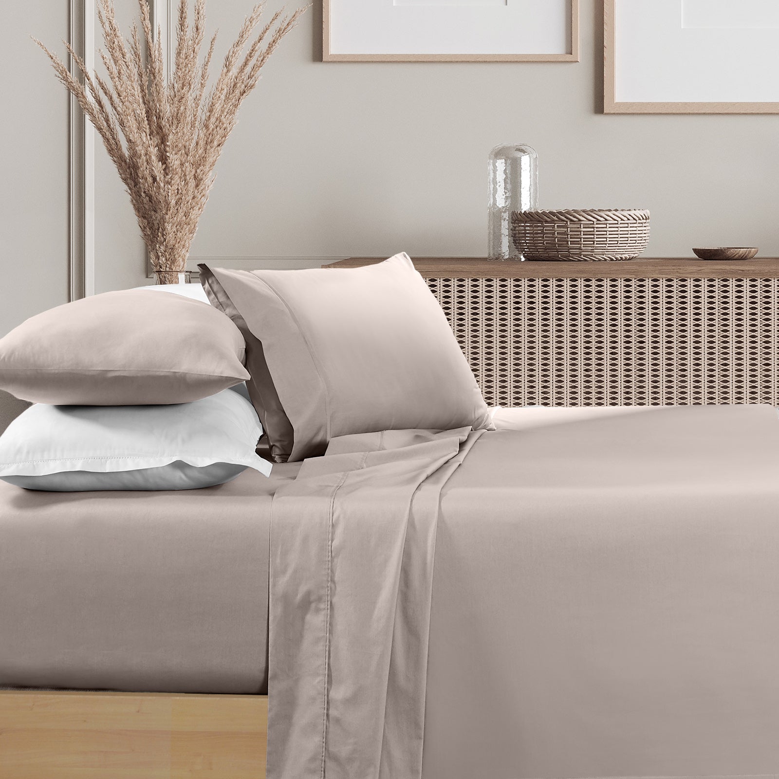 Renee Taylor 1500 Thread Count Pure Soft Cotton Blend Flat & Fitted Sheet Set-Bed Linen-PEROZ Accessories