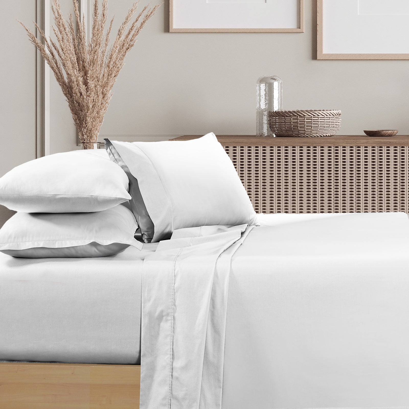 Renee Taylor 1500 Thread Count Pure Soft Cotton Blend Flat & Fitted Sheet Set-Bed Linen-PEROZ Accessories