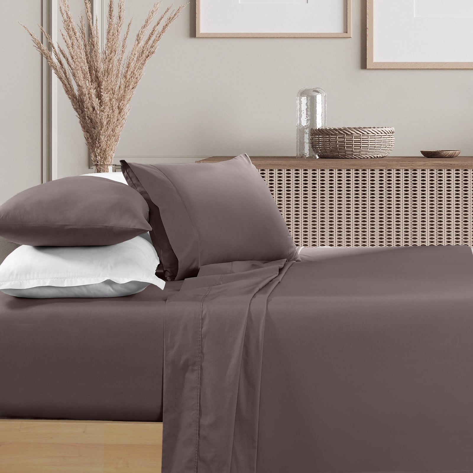Renee Taylor 1500 Thread Count Pure Soft Cotton Blend Flat & Fitted Sheet Set-Bed Linen-PEROZ Accessories