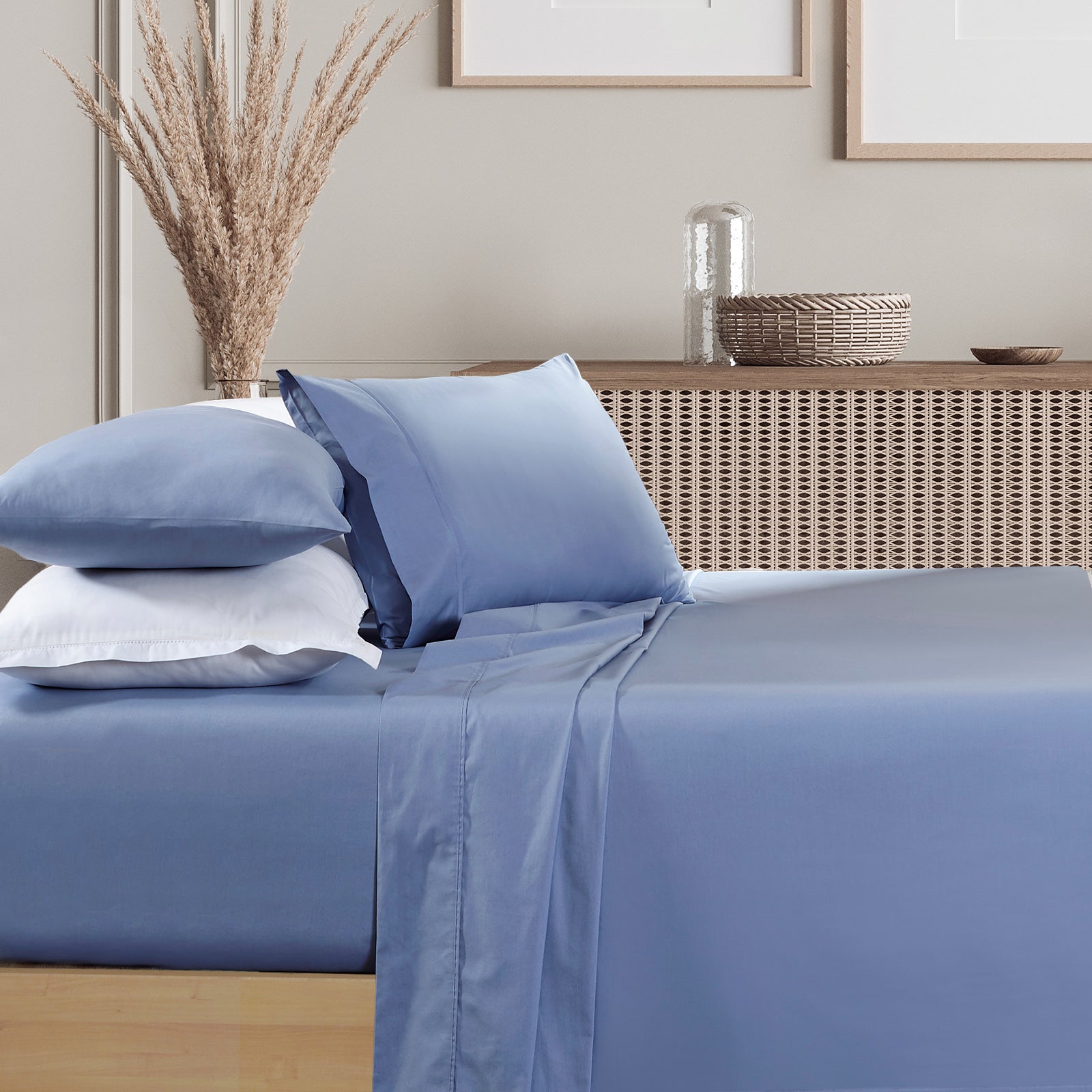 Renee Taylor 1500 Thread Count Pure Soft Cotton Blend Flat & Fitted Sheet Set-Bed Linen-PEROZ Accessories