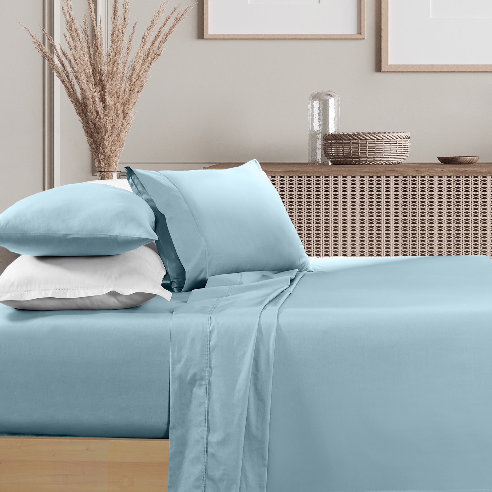 Renee Taylor 1500 Thread Count Pure Soft Cotton Blend Flat & Fitted Sheet Set-Bed Linen-PEROZ Accessories