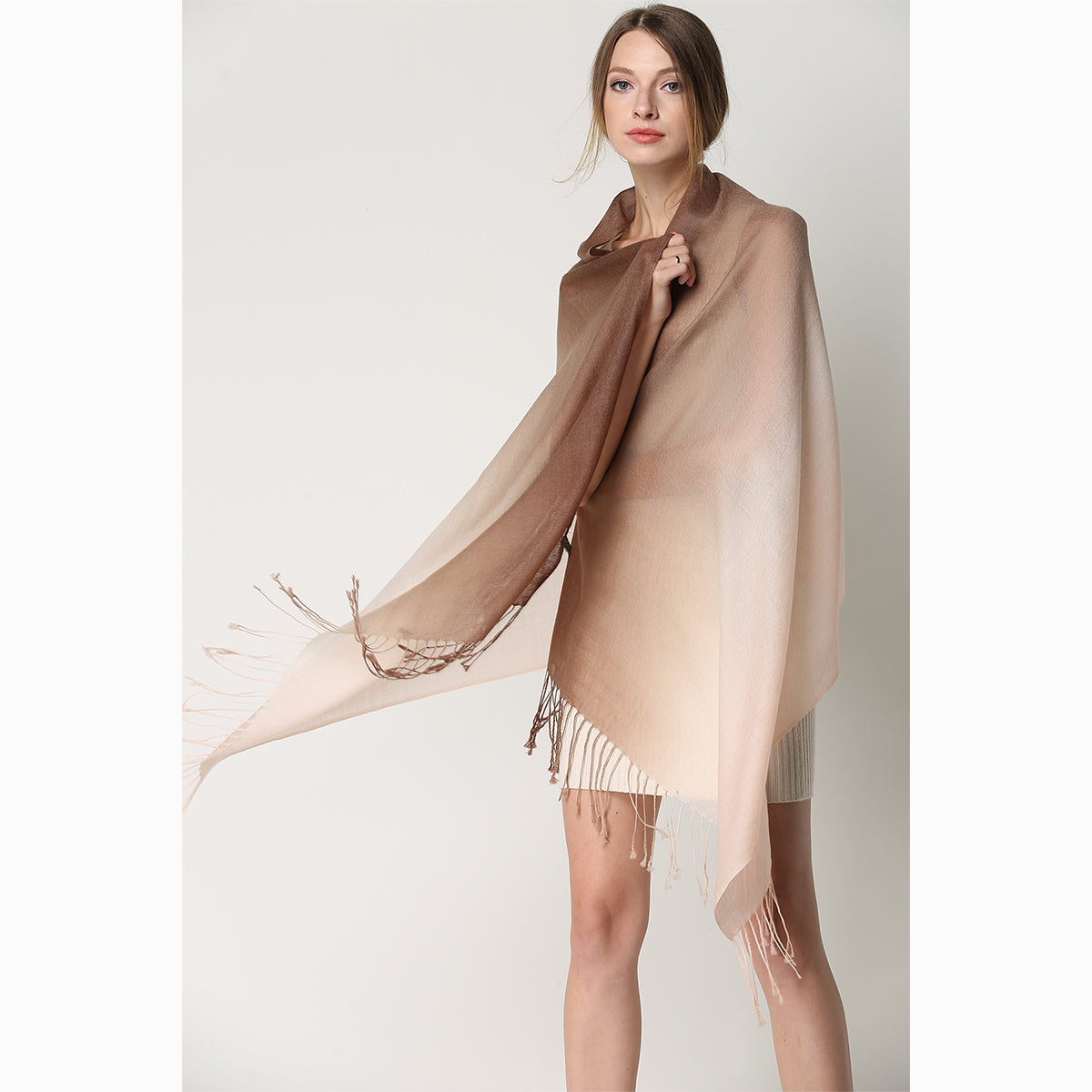 Ugg 100% Merino Wool Tie Dye Scarf Pink and Brown-Scarves-PEROZ Accessories