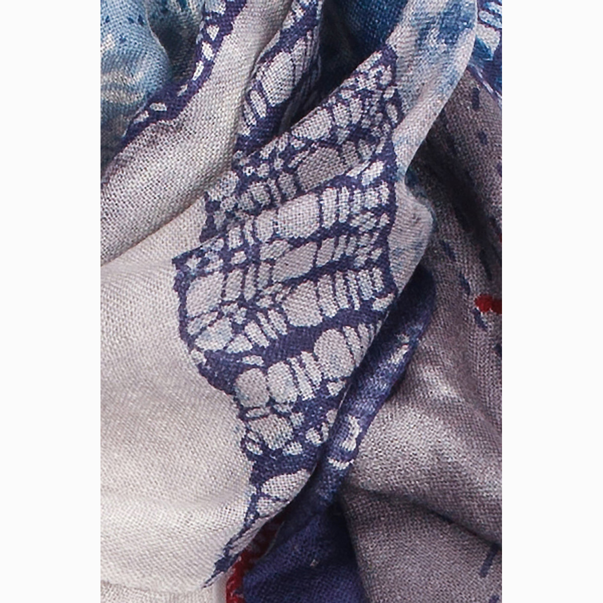 Ugg 100% Australian Merino Wool Scarf Blue Grey-Scarves-PEROZ Accessories