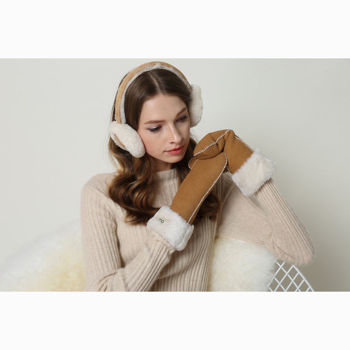 Ugg Sheepskin Mitten-Gloves-PEROZ Accessories