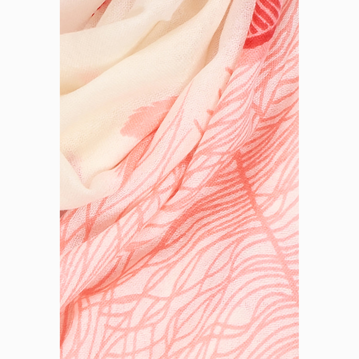 Ugg 100% Australian Merino Wool Scarf Cream and Coral-Scarves-PEROZ Accessories