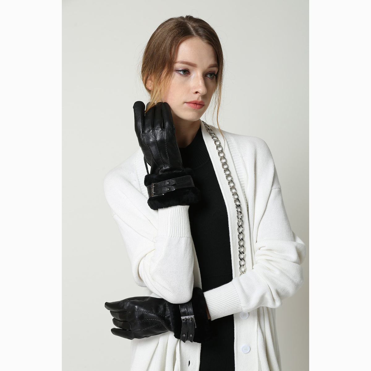 Ugg Lamb Skin Cuff Glove-Gloves-PEROZ Accessories