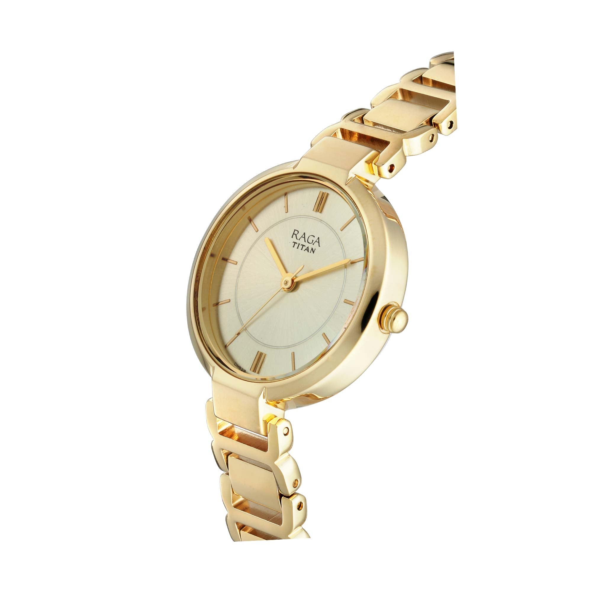 Titan Raga Viva Champagne Dial Women Watch With Metal Strap-PEROZ Accessories
