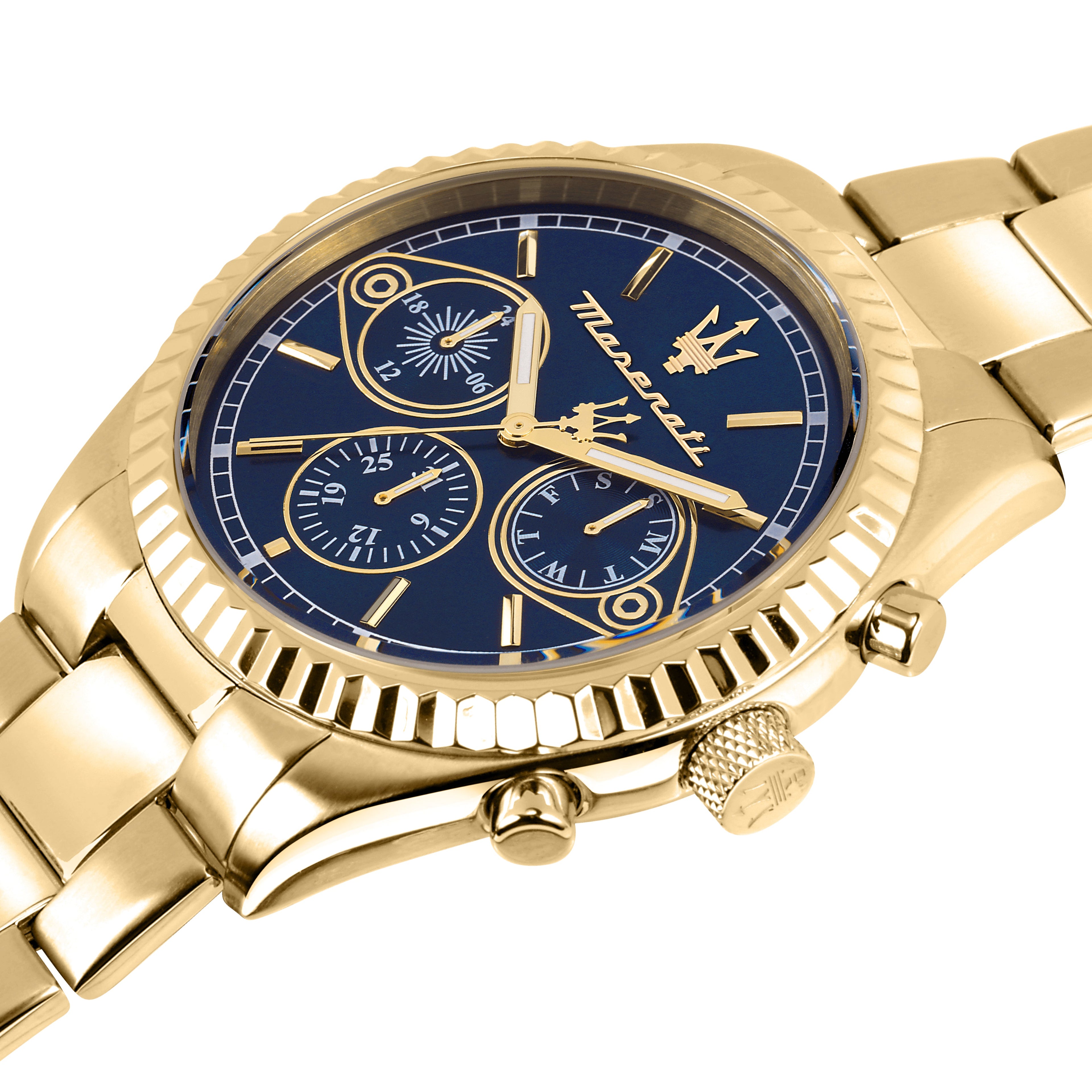 Maserati Competizione 43mm Multifunction Gold Chronograph-PEROZ Accessories