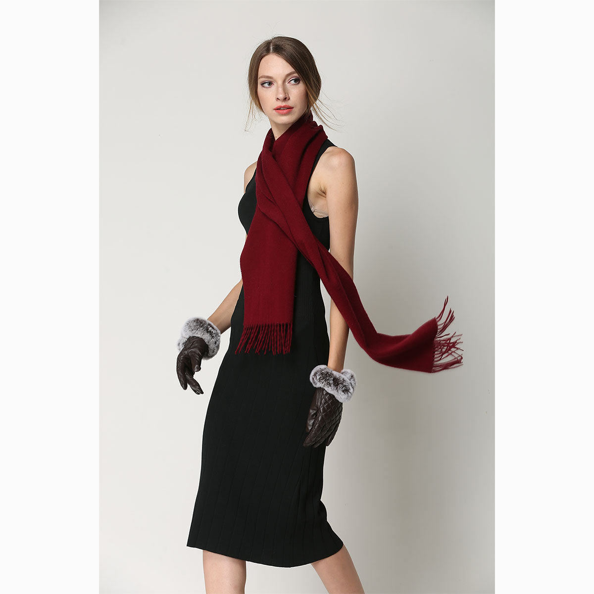 Ugg 100% Wool Scarf Red-Scarves-PEROZ Accessories
