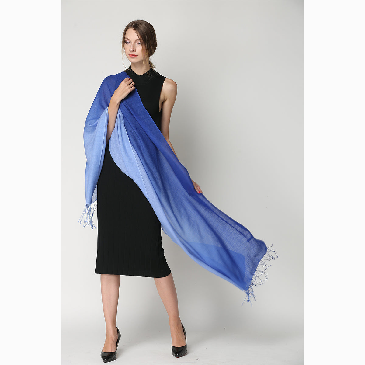 Ugg 100% Merino Wool Tie Dye Scarf Sky and Blue-Scarves-PEROZ Accessories
