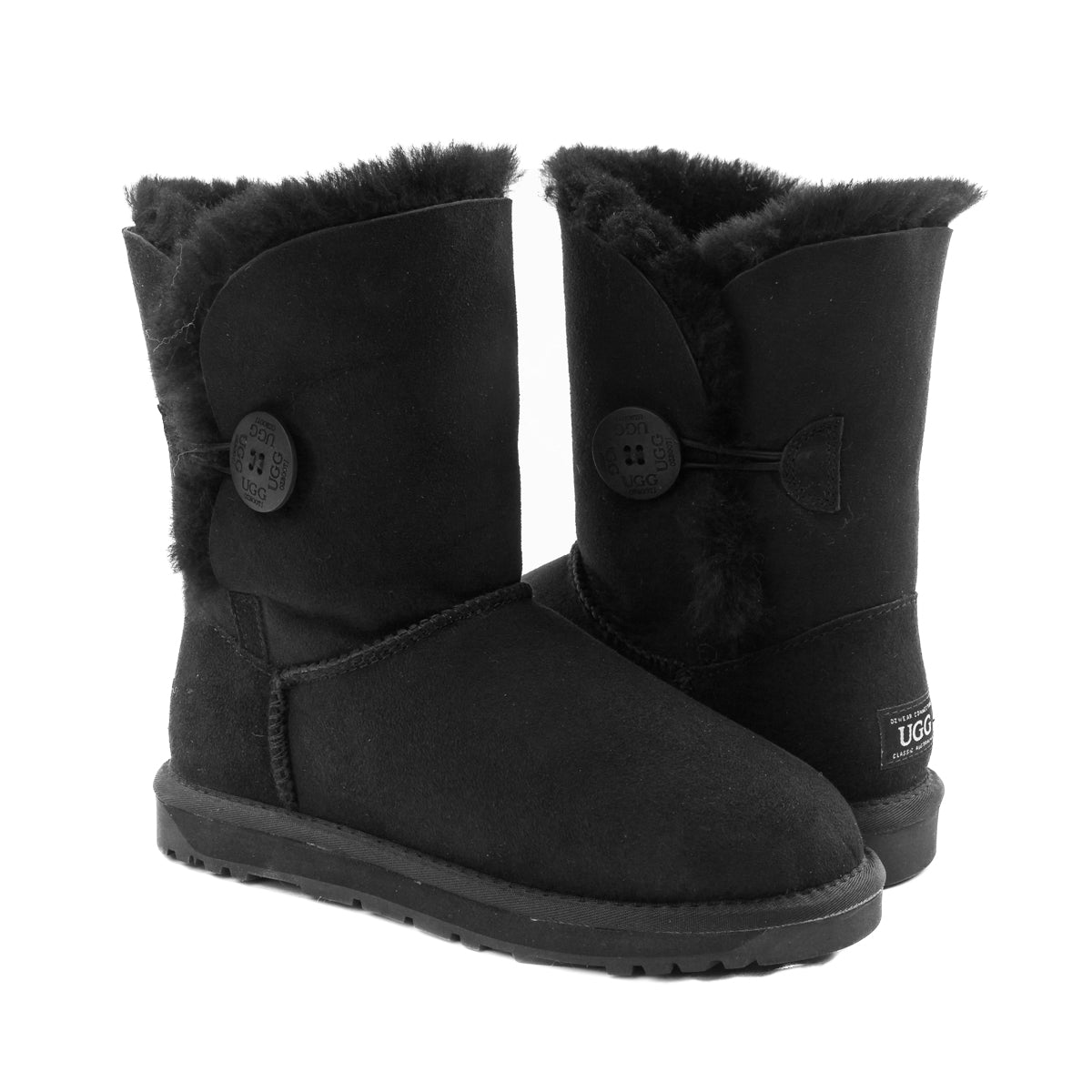 Ugg Classic Short Button Boots (Water Resistant)-Boots-PEROZ Accessories