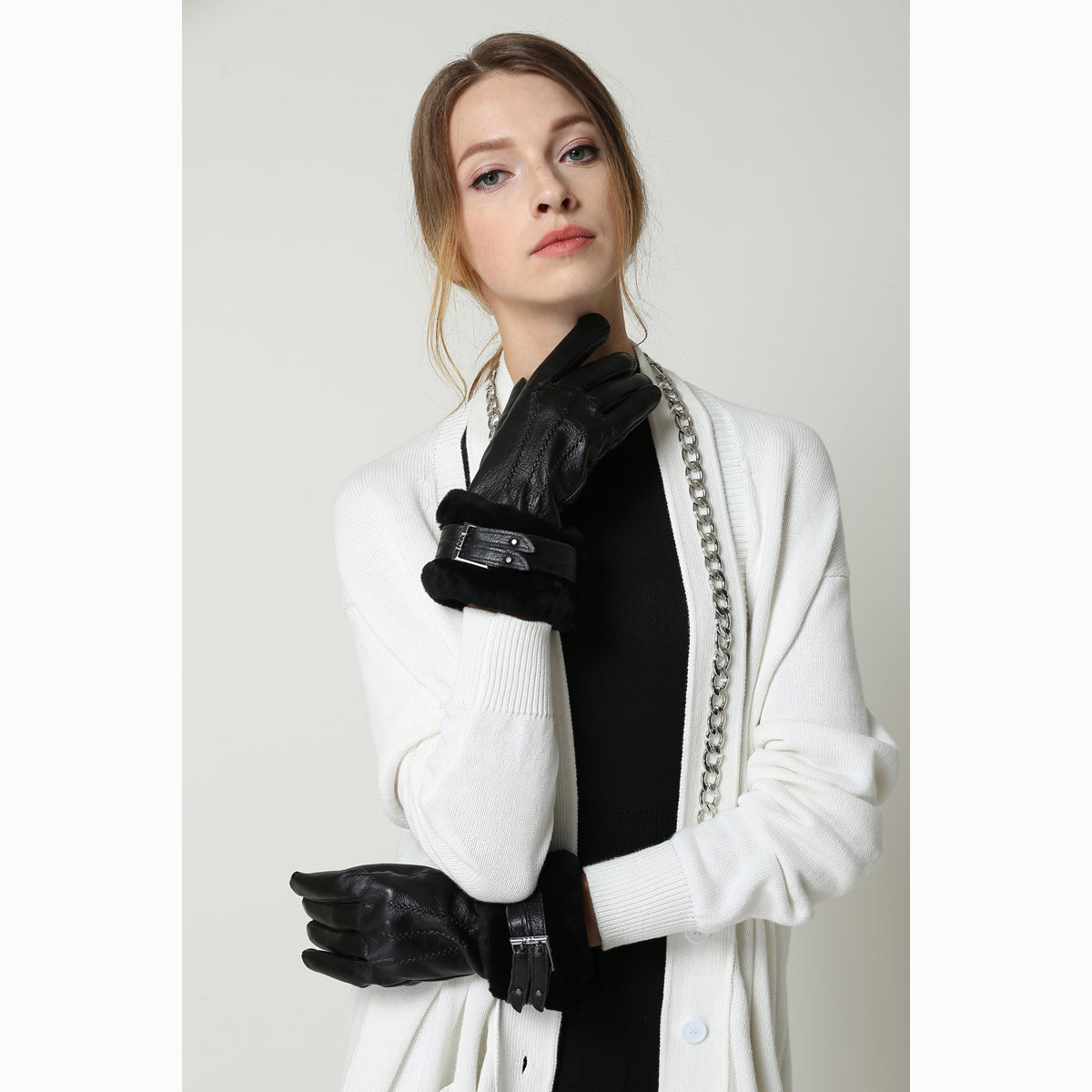 Ugg Lamb Skin Cuff Glove-Gloves-PEROZ Accessories