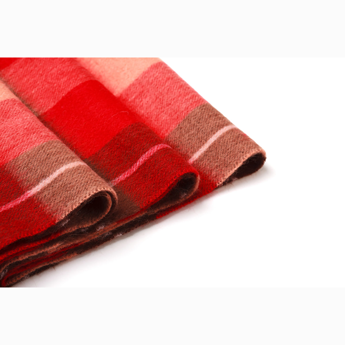 Ugg 100% Wool Scarf Check Red and Brown-Scarves-PEROZ Accessories