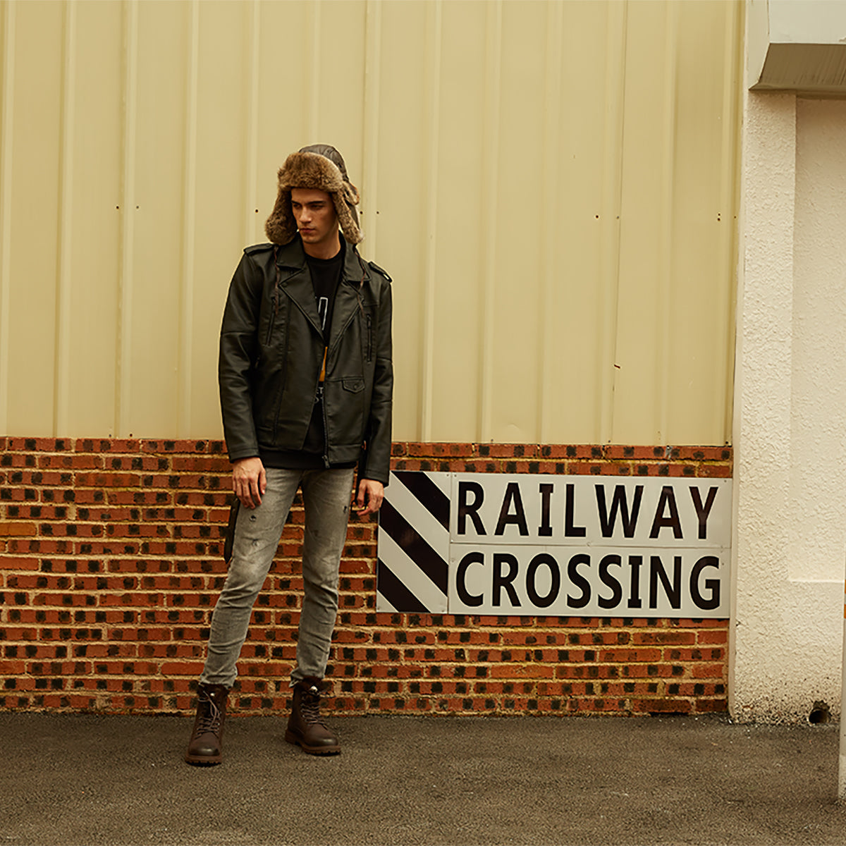 Ugg Vintage Rodeo Leather Rabbit Fur Aviator Hat-Hats-PEROZ Accessories