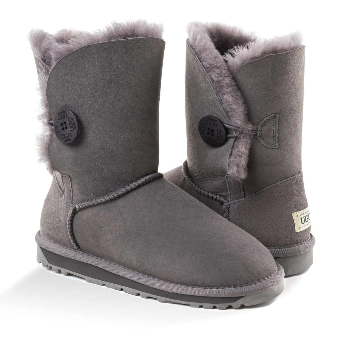 Ugg Classic Short Button Boots (Water Resistant)-Boots-PEROZ Accessories