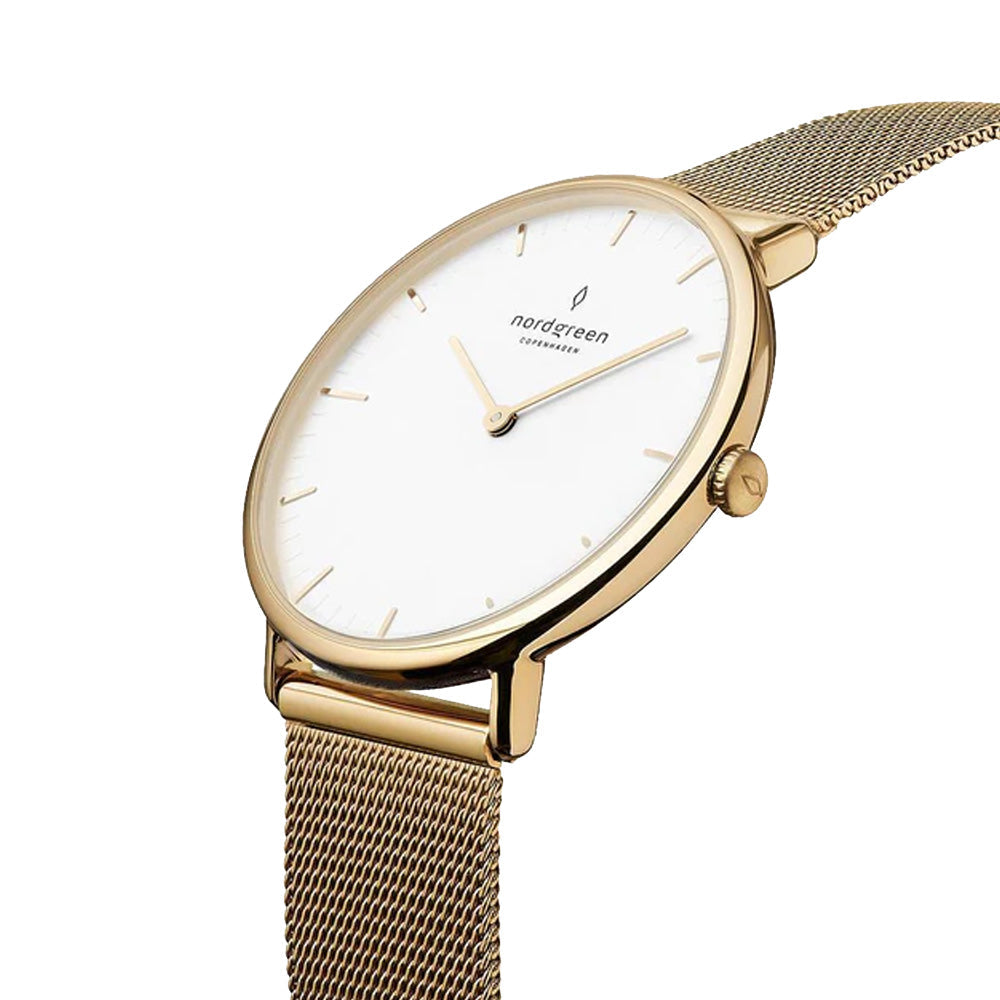 Nordgreen Native 36mm Gold Mesh Strap Watch-PEROZ Accessories