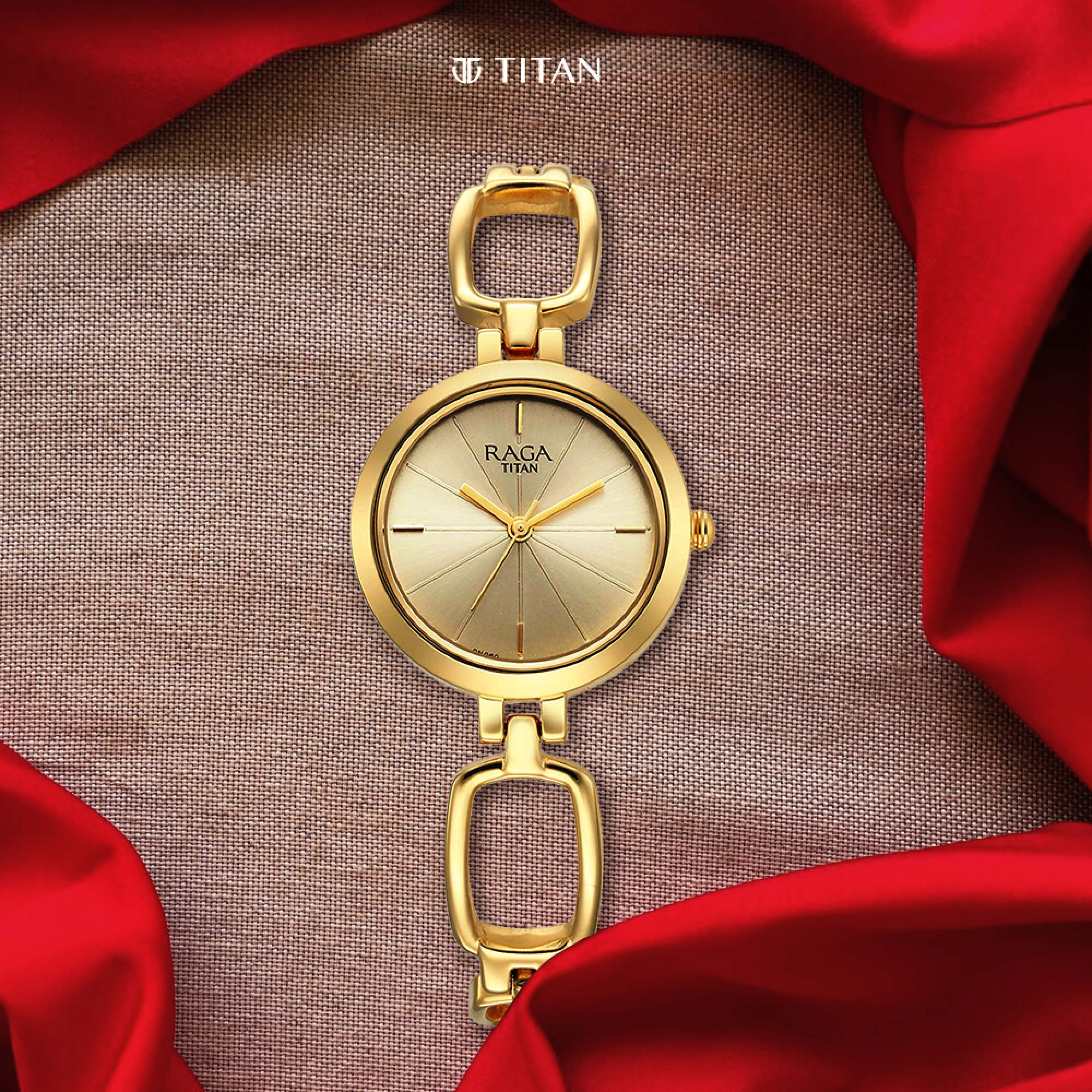 Titan Raga Champagne Dial Watch for Women-PEROZ Accessories