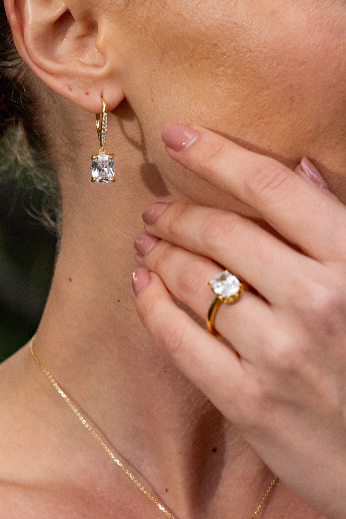 SYDNEY SOIRÉE ELAINE CUSHION CUT DROP EARRINGS GOLD-PEROZ Accessories