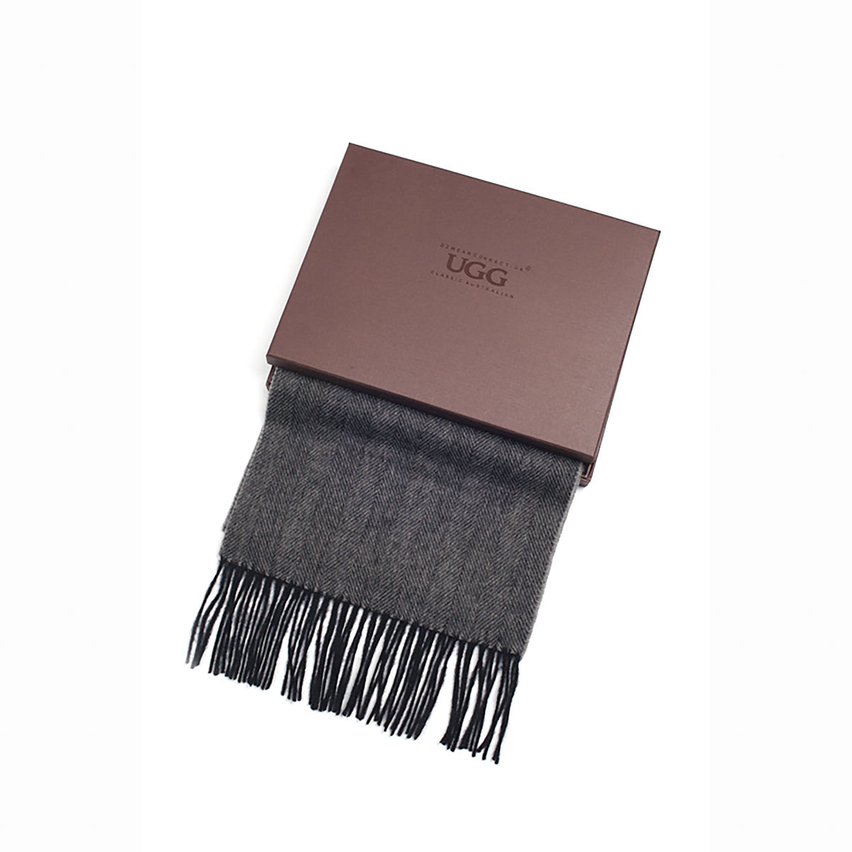 Ugg Cashmere & Wool Scarf Grey-Scarves-PEROZ Accessories