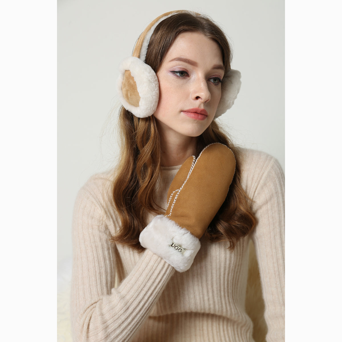 Ugg Sheepskin Mitten-Gloves-PEROZ Accessories