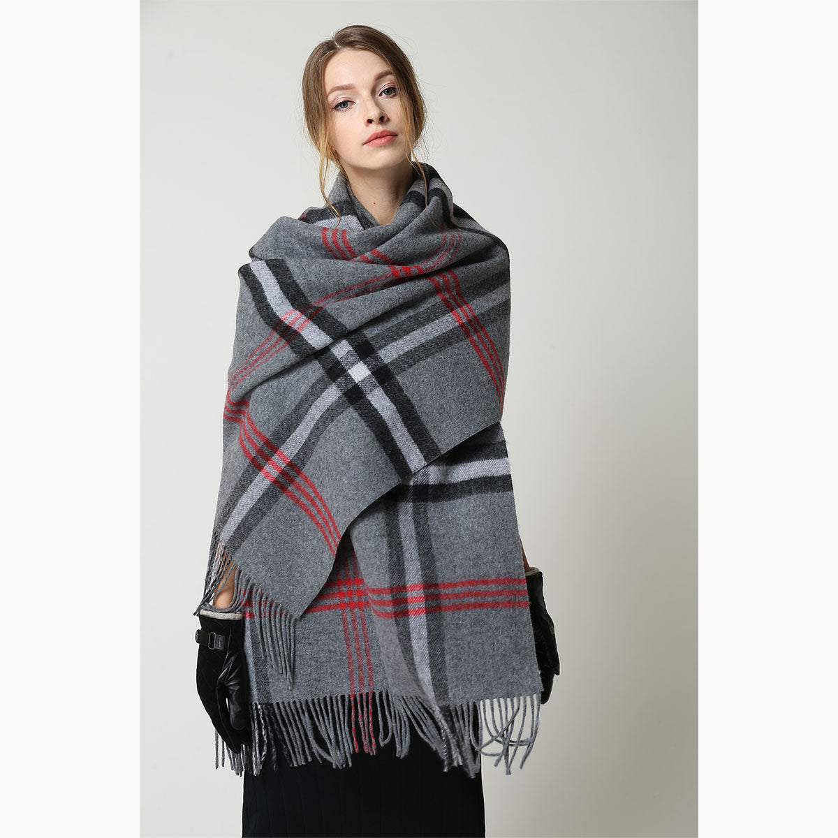 Ugg 100% Australian Merino Wool Reversible Wrap Grey-Wrap-PEROZ Accessories