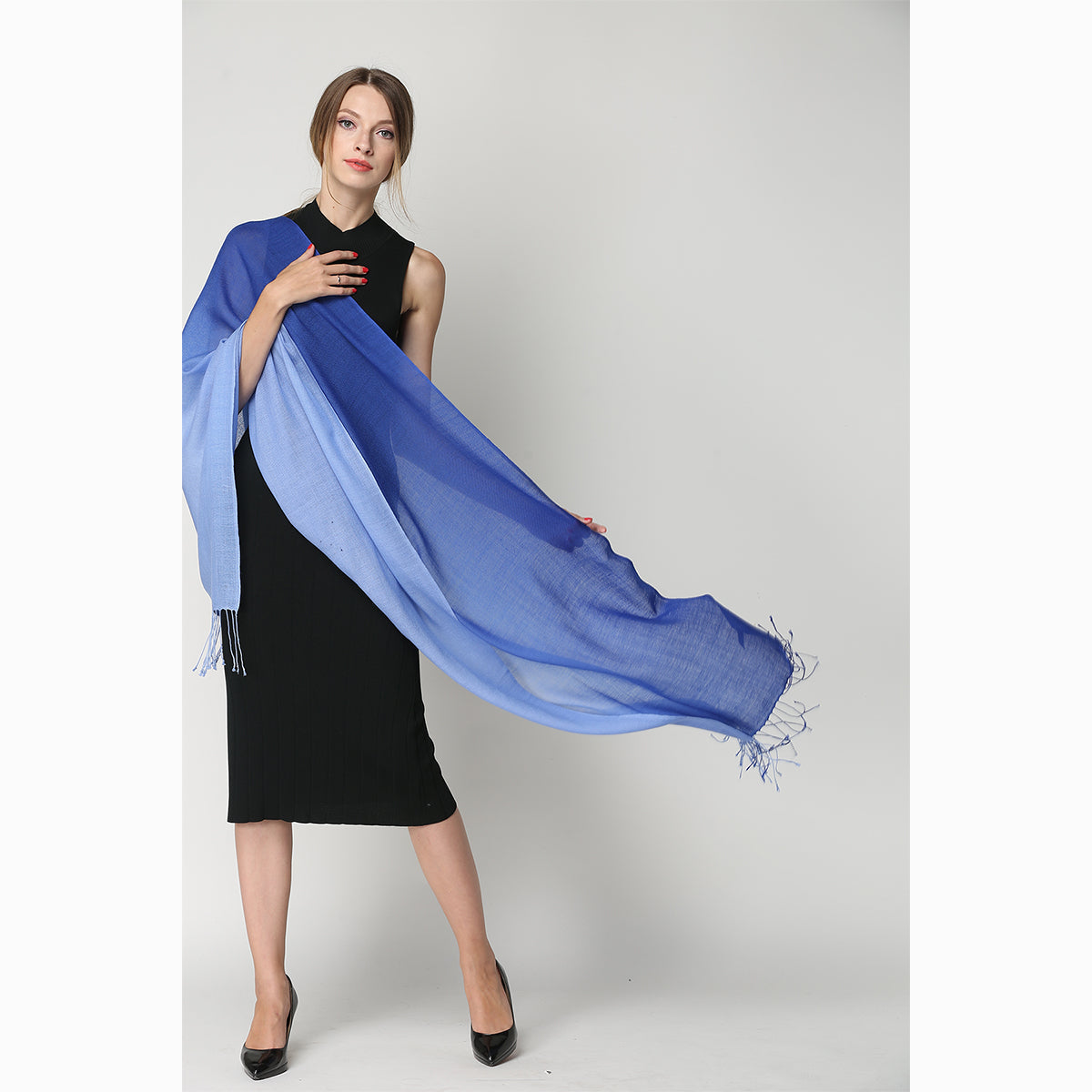 Ugg 100% Merino Wool Tie Dye Scarf Sky and Blue-Scarves-PEROZ Accessories