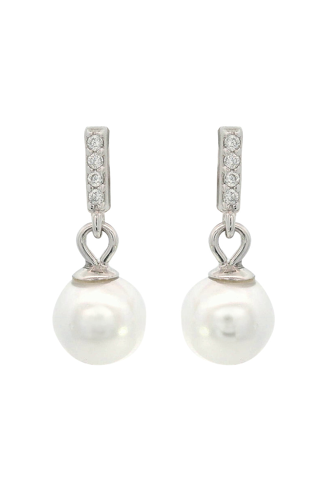 ADAGIO EFFORTLESS GLOW BAR DANGLE PEARL EARRINGS SILVER-PEROZ Accessories