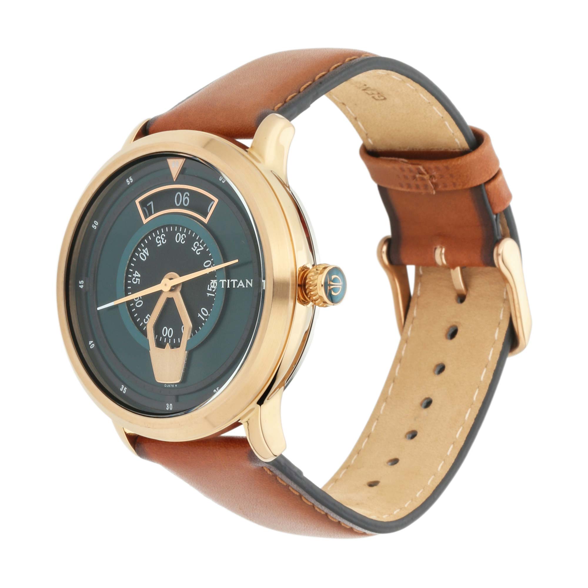 Titan Maritime Green Dial Analogue Leather Strap watch for Men-PEROZ Accessories