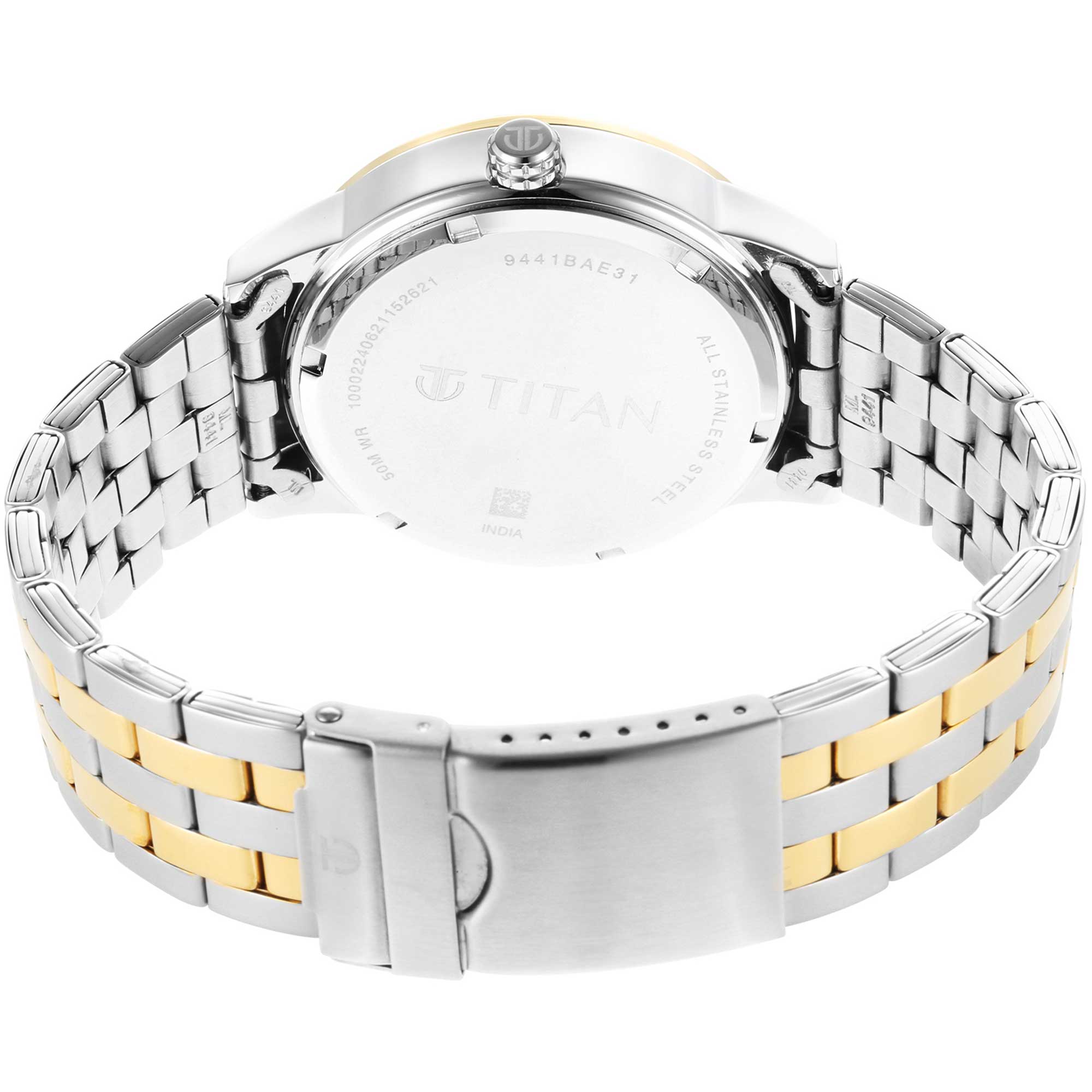 Titan Regalia Opulent Black Dial Analogue Stainless Steel Strap Watch for Men-PEROZ Accessories