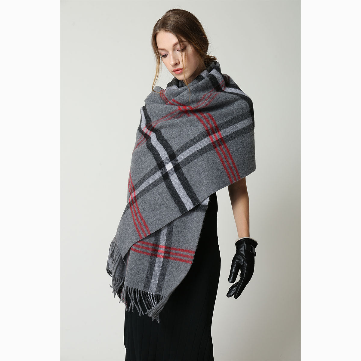 Ugg 100% Australian Merino Wool Reversible Wrap Grey-Wrap-PEROZ Accessories