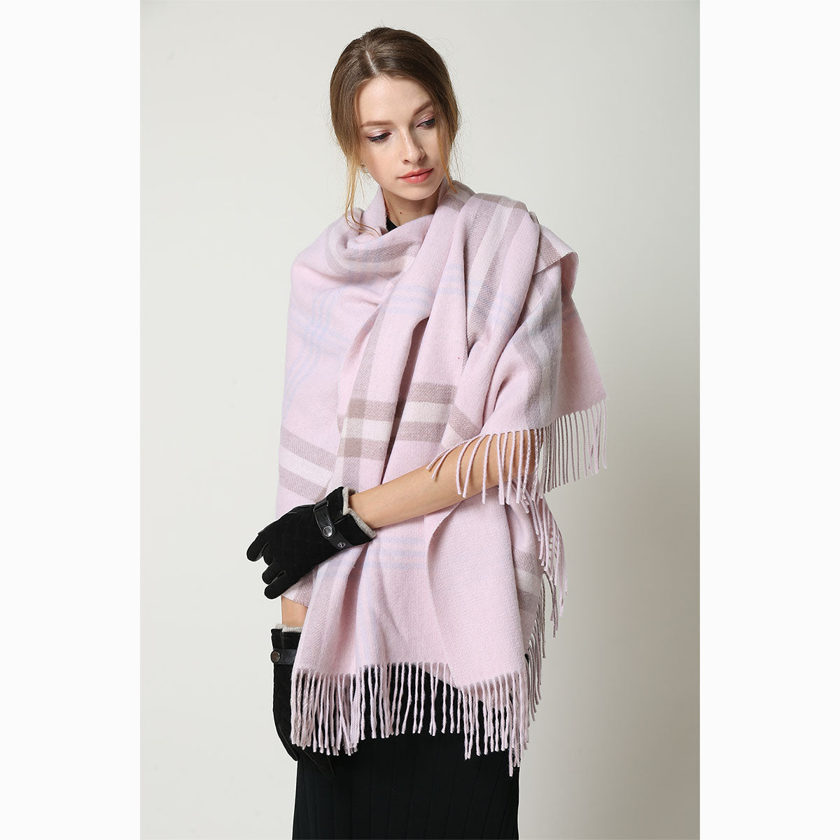 Ugg 100% Australian Merino Wool Reversible Wrap Dust Pink-Wrap-PEROZ Accessories