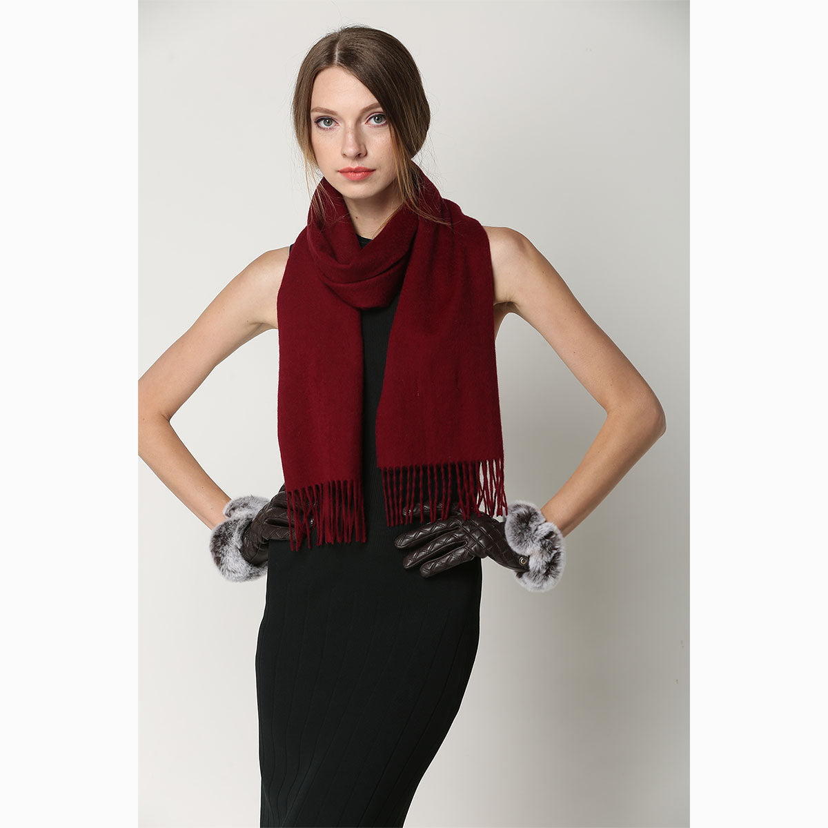 Ugg 100% Wool Scarf Red-Scarves-PEROZ Accessories
