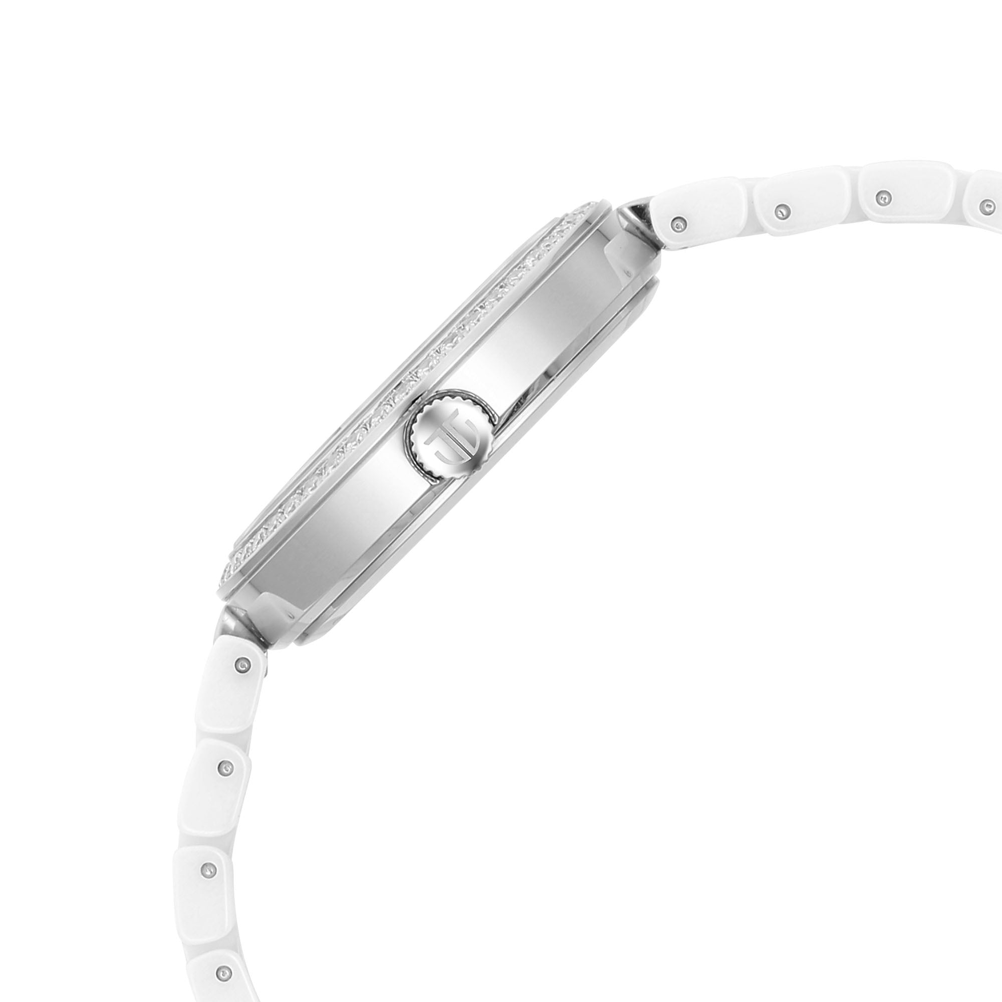 Titan Purple Ceramics Quartz Analogue Mother of Pearl Dial White Ceramic Strap Watch For Women-PEROZ Accessories