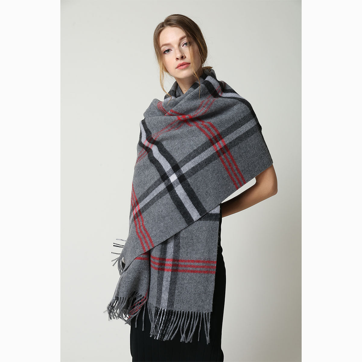 Ugg 100% Australian Merino Wool Reversible Wrap Grey-Wrap-PEROZ Accessories