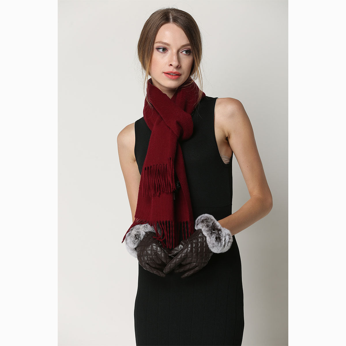 Ugg 100% Wool Scarf Red-Scarves-PEROZ Accessories