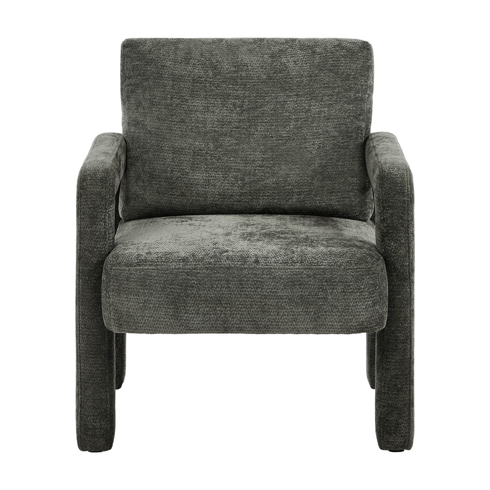 Oikiture Armchair Velvet Accent Chairs 1 Seater Lounge Sofa Chair Grey-Chest of Drawers-PEROZ Accessories