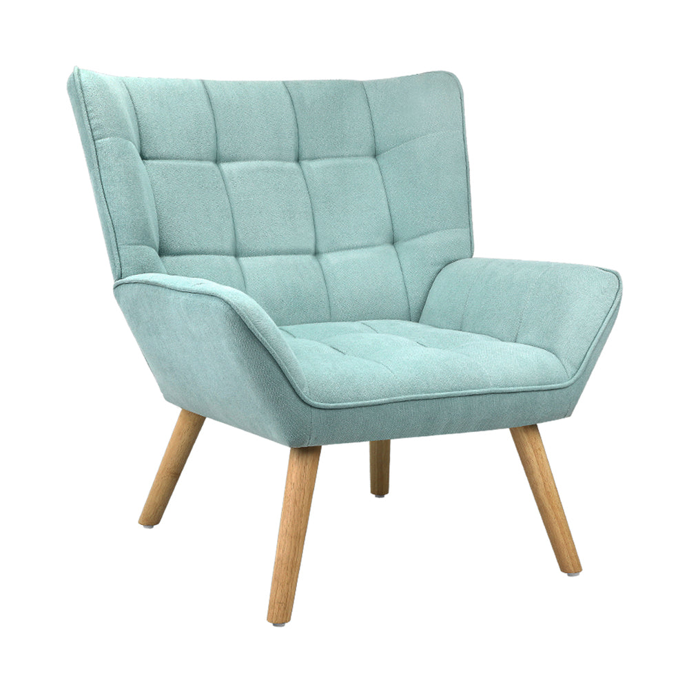 Oikiture 4x Armchair Sofa Lounge Fabric Upholstered Tub Blue-Armchair-PEROZ Accessories