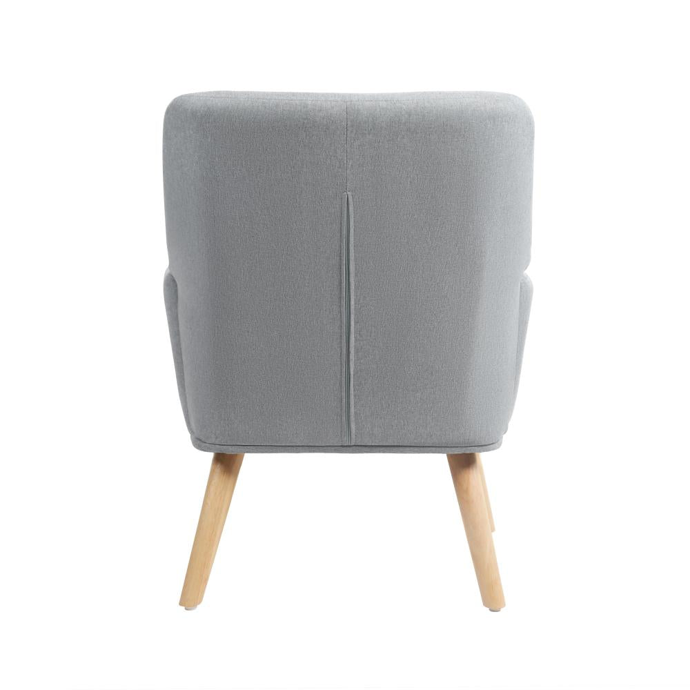 Oikiture Armchair Lounge Chair Linen Accent Armchairs Tub Chairs Sofa Grey-Armchairs-PEROZ Accessories