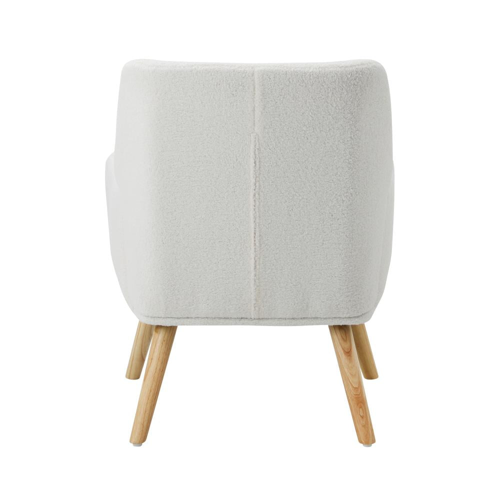 Oikiture Armchair Lounge Chair Sherpa Accent Armchairs Tub Chairs Sofa White-Armchairs-PEROZ Accessories