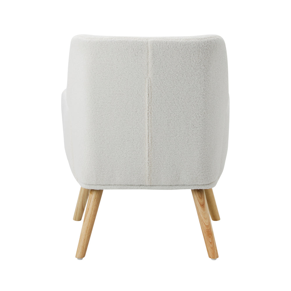 Oikiture Armchair Lounge Chair Sherpa Accent Armchairs Tub Chairs Sofa White-Armchairs-PEROZ Accessories